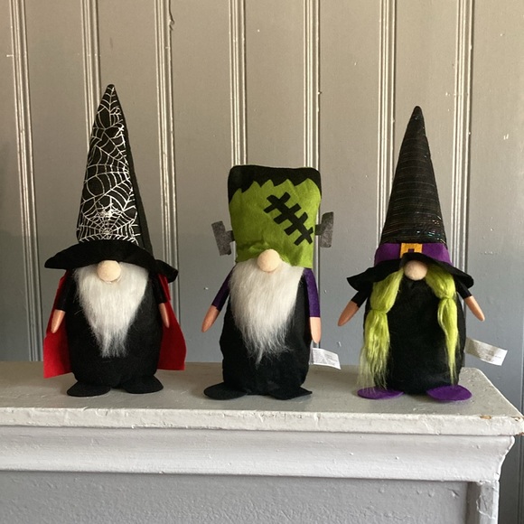 NWT- Set of 3- Dracula, Frankenstein & Witch- Halloween Gnome Decorations 🧛🔩🧙 - Picture 1 of 17